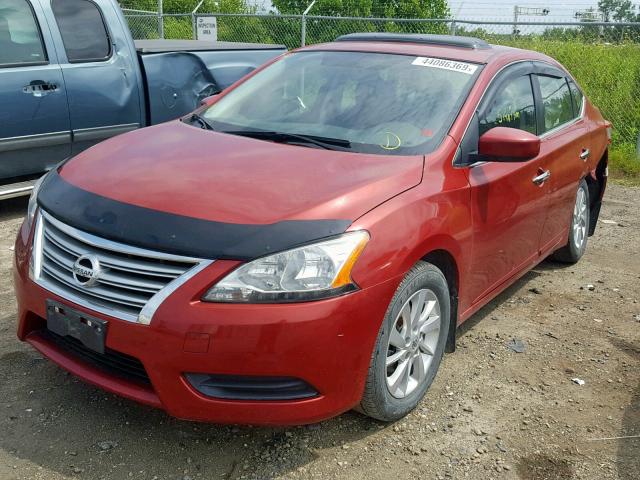 3N1AB7APXDL785173 - 2013 NISSAN SENTRA S RED photo 2