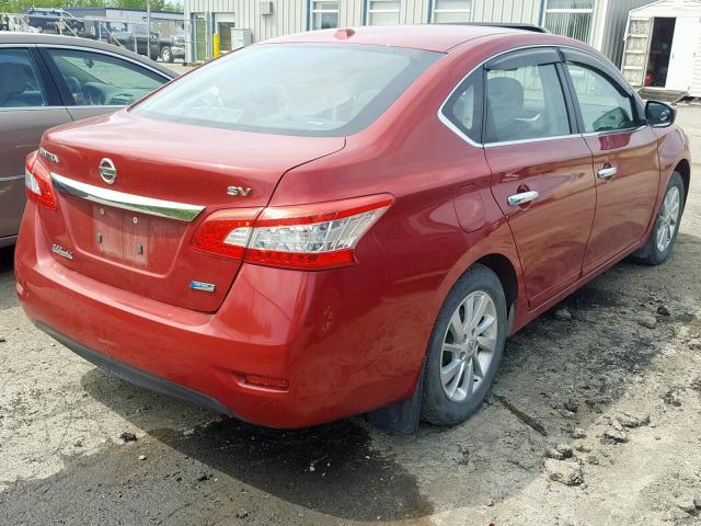 3N1AB7APXDL785173 - 2013 NISSAN SENTRA S RED photo 4