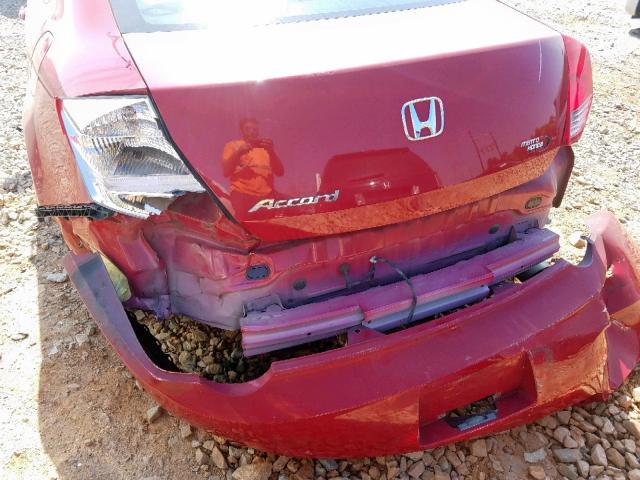 1HGCS1B8XCA015900 - 2012 HONDA ACCORD EXL RED photo 9