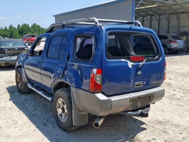 5N1ED28T41C598321 - 2001 NISSAN XTERRA XE BLUE photo 3