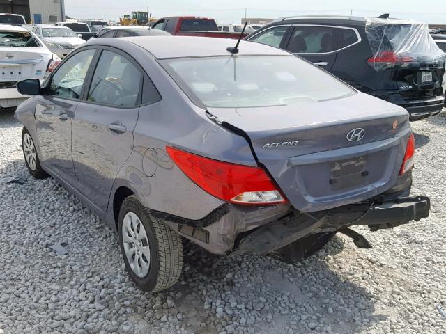 KMHCT4AEXGU981653 - 2016 HYUNDAI ACCENT SE GRAY photo 3