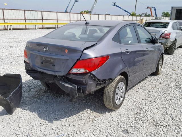 KMHCT4AEXGU981653 - 2016 HYUNDAI ACCENT SE GRAY photo 4