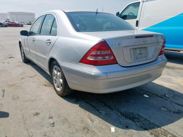 WDBRF64J42F186524 - 2002 MERCEDES-BENZ C 320 SILVER photo 3