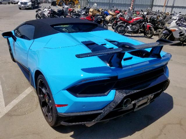 ZHWUS4ZF8JLA11008 - 2018 LAMBORGHINI HURACAN PE BLUE photo 3