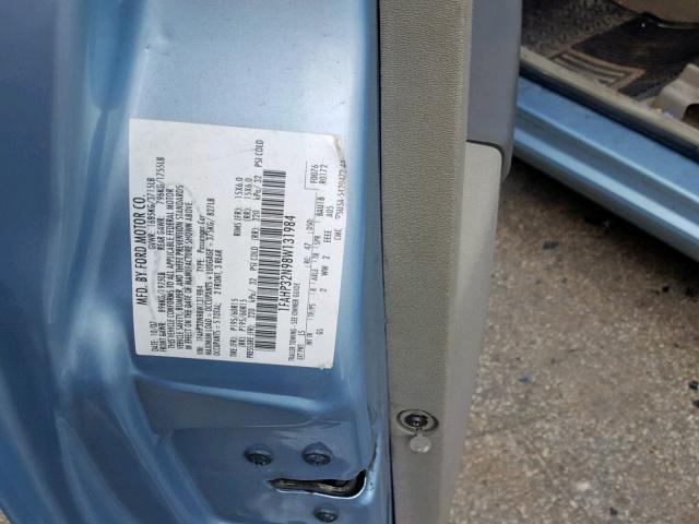 1FAHP32N98W131984 - 2008 FORD FOCUS S/SE BLUE photo 10