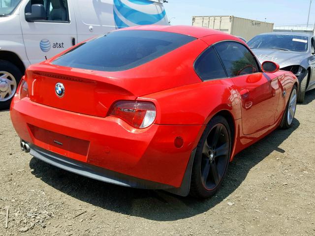 4USDU53517LF77927 - 2007 BMW Z4 3.0SI RED photo 4