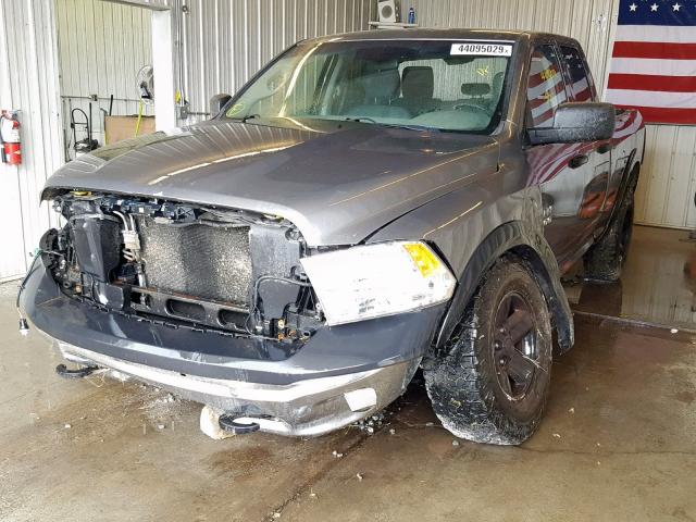 1C6RR7FT7DS595874 - 2013 DODGE 1500 QUAD GRAY photo 2