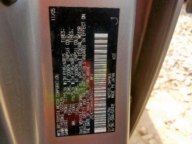 JTLKT324964055070 - 2006 TOYOTA SCION XB 银色 照片 10