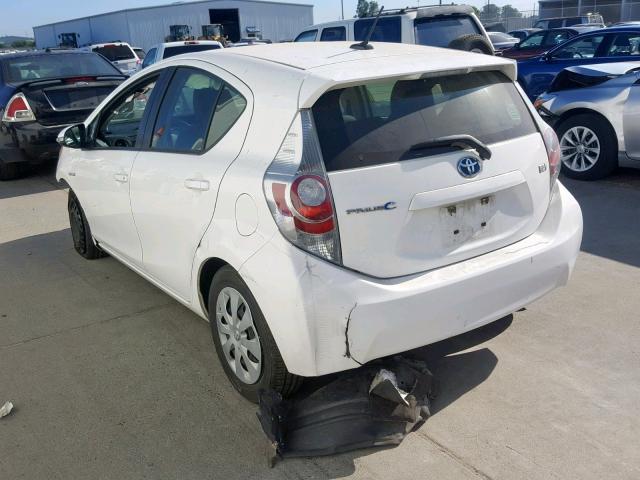 JTDKDTB3XD1032606 - 2013 TOYOTA PRIUS C WHITE photo 3