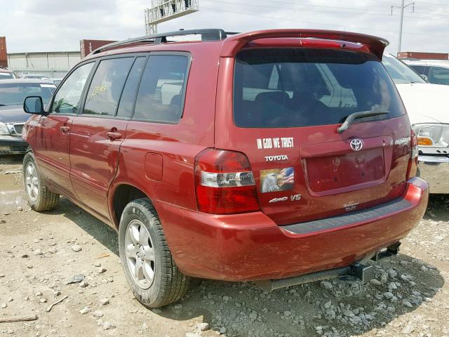 JTEHP21A370209868 - 2007 TOYOTA HIGHLANDER BURGUNDY photo 3