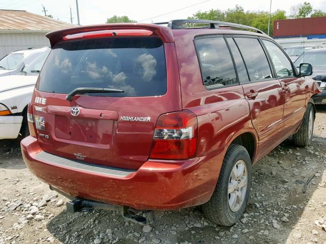 JTEHP21A370209868 - 2007 TOYOTA HIGHLANDER BURGUNDY photo 4