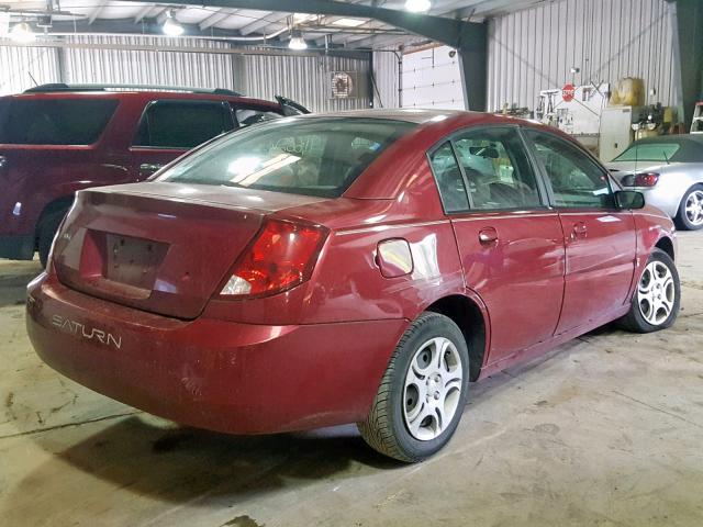 1G8AJ52F34Z231194 - 2004 SATURN ION LEVEL RED photo 4