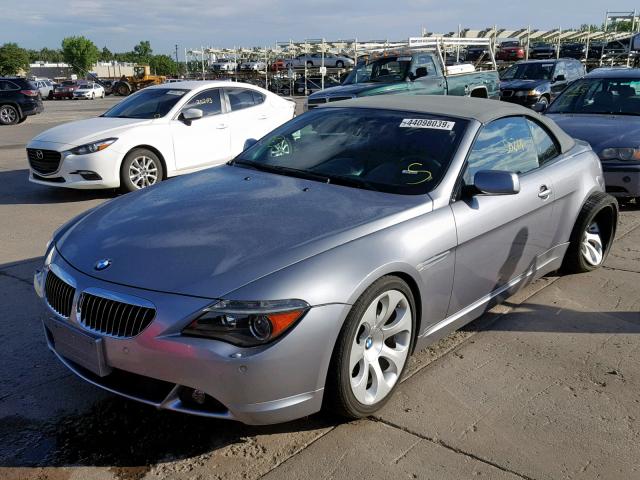 WBAEK13426CN79825 - 2006 BMW 650 I GRAY photo 2