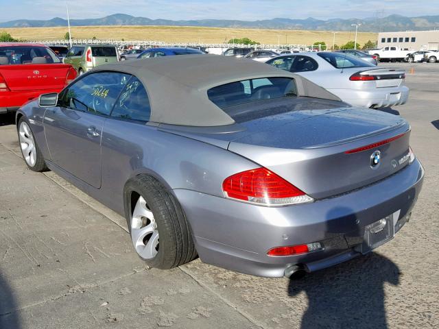 WBAEK13426CN79825 - 2006 BMW 650 I GRAY photo 3