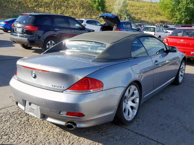 WBAEK13426CN79825 - 2006 BMW 650 I GRAY photo 4