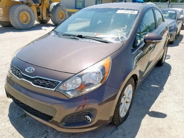 KNADN5A38D6127989 - 2013 KIA RIO EX BROWN photo 2