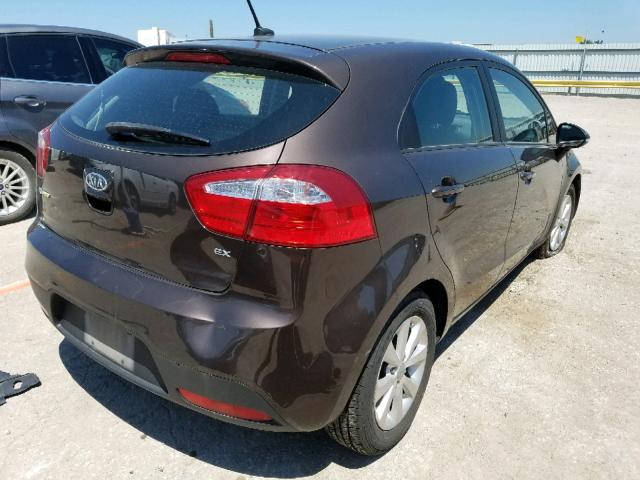 KNADN5A38D6127989 - 2013 KIA RIO EX BROWN photo 4