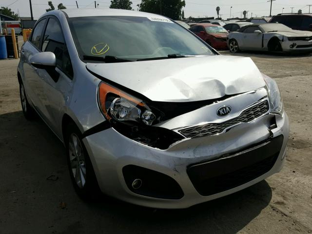 KNADN5A35E6387249 - 2014 KIA RIO EX SILVER photo 1