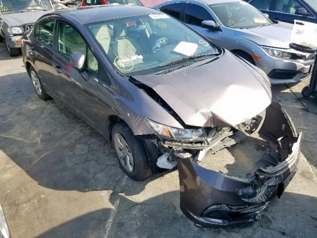 19XFB2F5XDE294765 - 2013 HONDA CIVIC LX GRAY photo 1