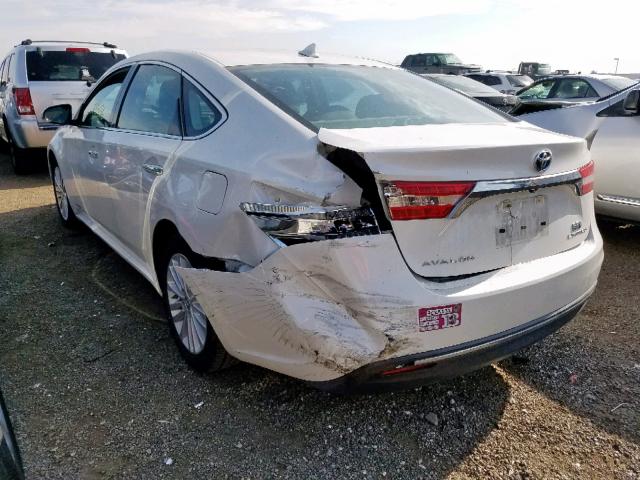 4T1BD1EB8DU017149 - 2013 TOYOTA AVALON HYB WHITE photo 3