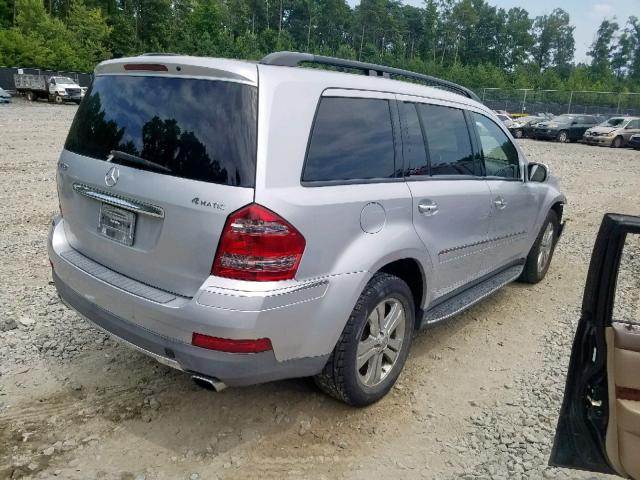 4JGBF71E67A282106 - 2007 MERCEDES-BENZ GL 450 4MA SILVER photo 4