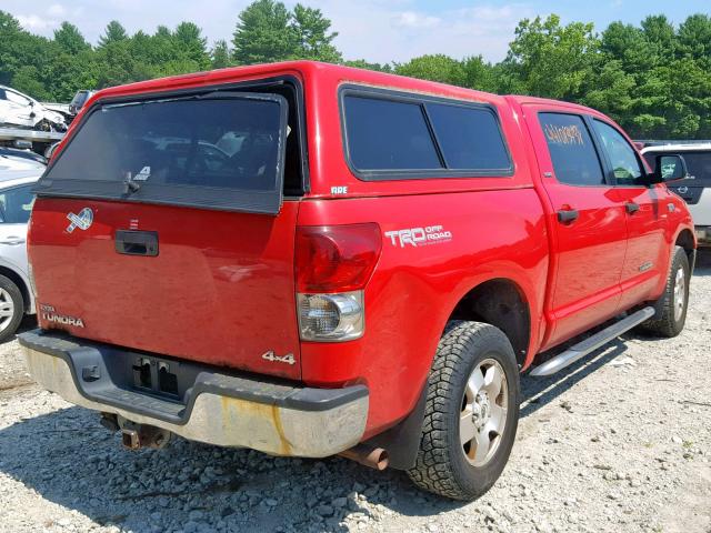 5TBDV54167S483979 - 2007 TOYOTA TUNDRA CRE RED photo 4