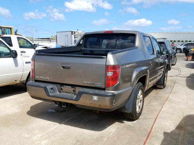 5FPYK16469B108125 - 2009 HONDA RIDGELINE BROWN photo 4