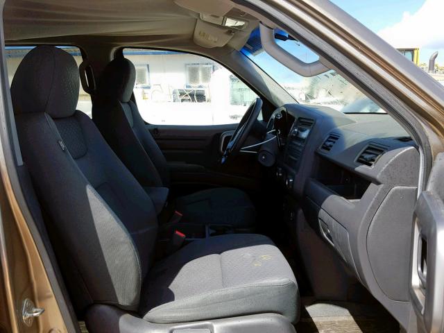 5FPYK16469B108125 - 2009 HONDA RIDGELINE BROWN photo 5