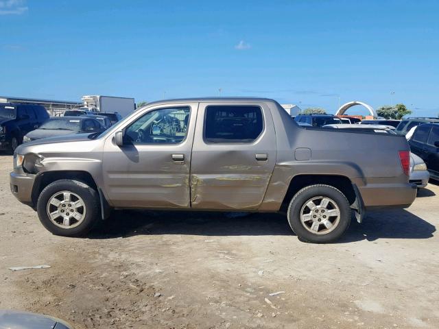 5FPYK16469B108125 - 2009 HONDA RIDGELINE BROWN photo 9