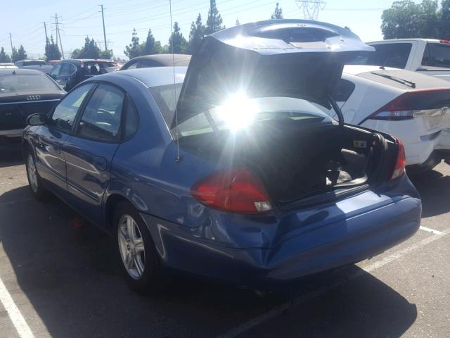 1FAFP56S52A126837 - 2002 FORD TAURUS SEL BLUE photo 3