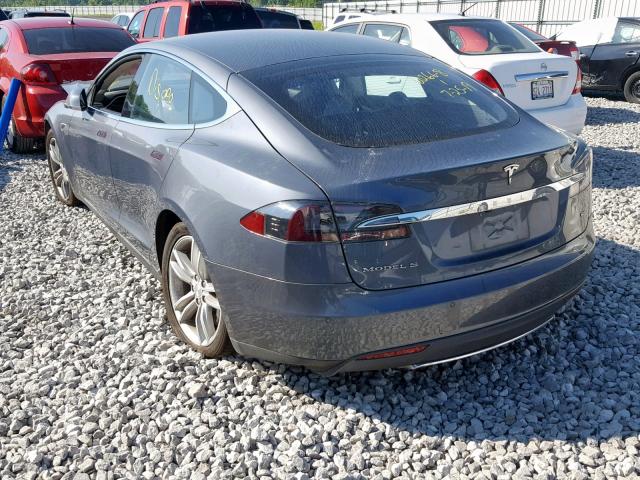 5YJSA1H17EFP39397 - 2014 TESLA MODEL S GRAY photo 3