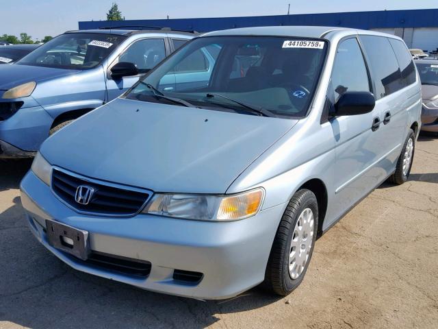 5FNRL18554B101675 - 2004 HONDA ODYSSEY LX BLUE photo 2