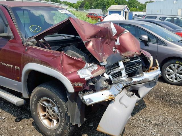 1B7GG22X7YS761270 - 2000 DODGE DAKOTA MAROON photo 9