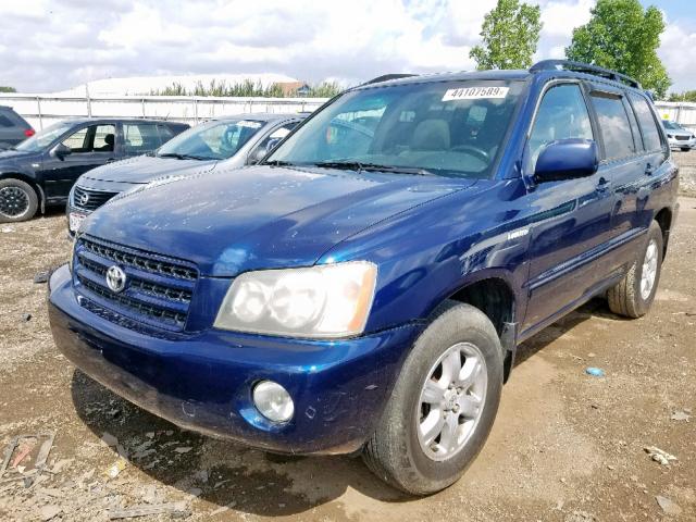 JTEGF21A410003366 - 2001 TOYOTA HIGHLANDER BLUE photo 2