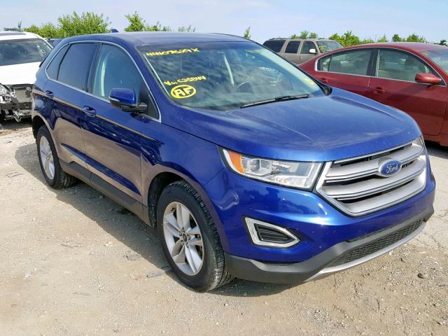 2FMTK4J94FBC25844 - 2015 FORD EDGE SEL BLUE photo 1