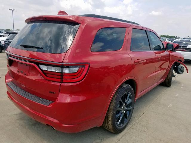 1C4RDHDG3JC282068 - 2018 DODGE DURANGO GT RED photo 4