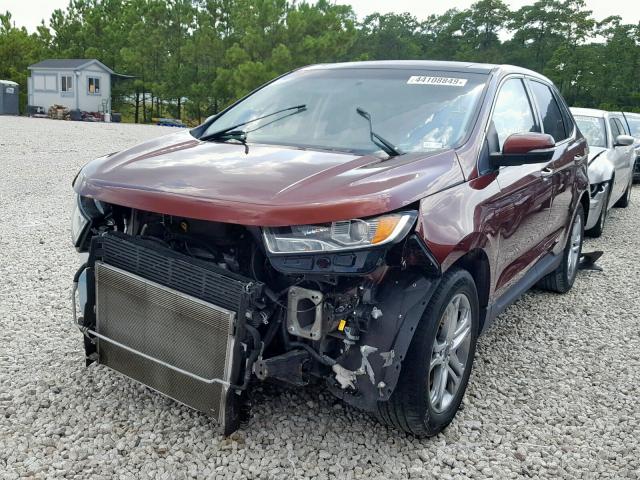 2FMTK3K80FBB04518 - 2015 FORD EDGE TITAN MAROON photo 2