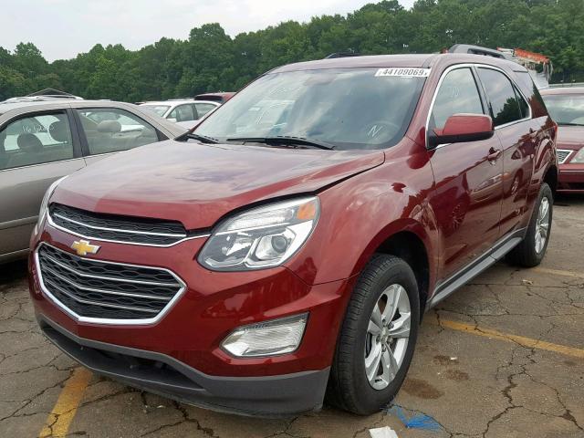 2GNALCEK2G6358801 - 2016 CHEVROLET EQUINOX LT MAROON photo 2