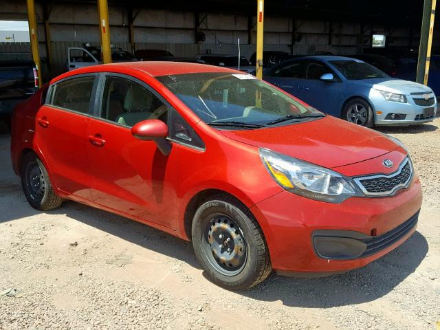 KNADN4A32E6338701 - 2014 KIA RIO EX RED photo 1