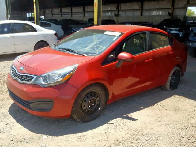 KNADN4A32E6338701 - 2014 KIA RIO EX RED photo 2