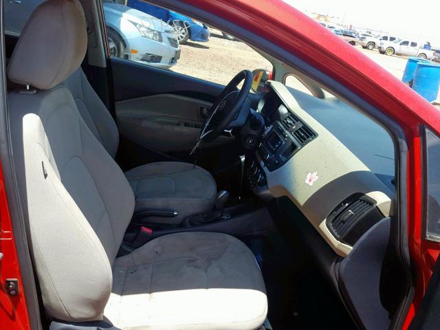 KNADN4A32E6338701 - 2014 KIA RIO EX RED photo 5