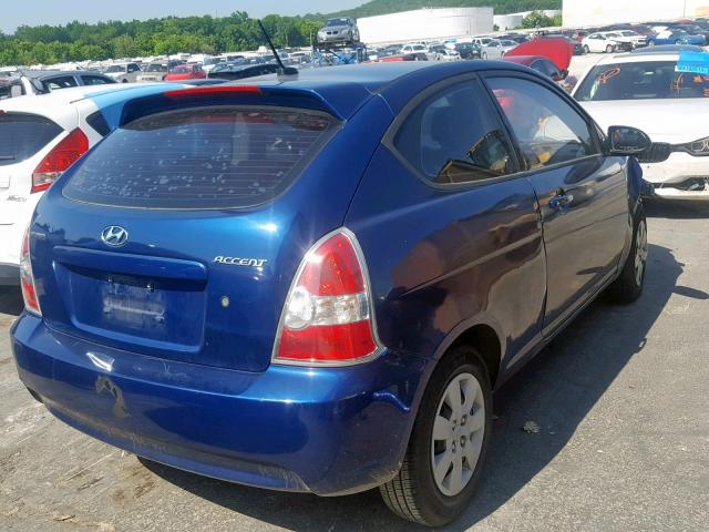 KMHCM36C19U109931 - 2009 HYUNDAI ACCENT GS BLUE photo 4