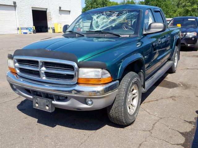 1D7HG48N14S513621 - 2004 DODGE DAKOTA QUA GREEN photo 2