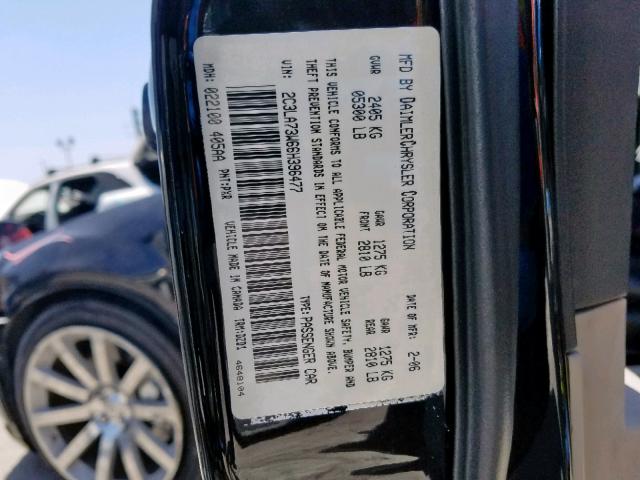 2C3LA73W66H396477 - 2006 CHRYSLER 300C SRT-8 BLACK photo 10