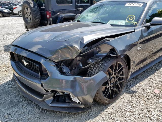 1FA6P8CF8F5395356 - 2015 FORD MUSTANG GT CHARCOAL photo 9