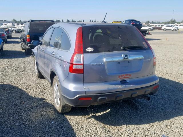 JHLRE38748C010703 - 2008 HONDA CR-V EXL BLUE photo 3