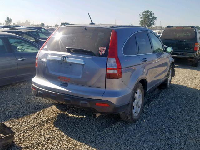 JHLRE38748C010703 - 2008 HONDA CR-V EXL BLUE photo 4