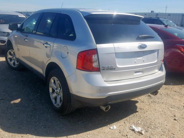 2FMDK3JC1BBA76619 - 2011 FORD EDGE SEL SILVER photo 3