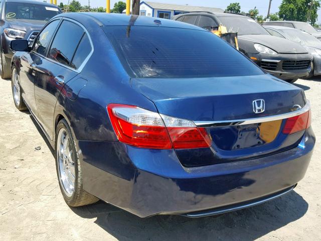 1HGCR2F88DA021059 - 2013 HONDA ACCORD EXL BLUE photo 3