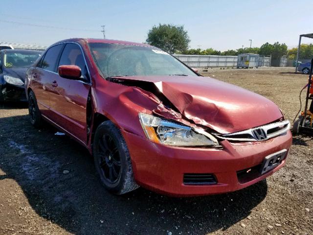 1HGCM56797A145885 - 2007 HONDA ACCORD EX RED photo 1